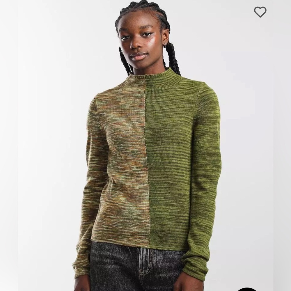Glided Intent Buckle Split Mock Neck Sweater Size X-Large NEW